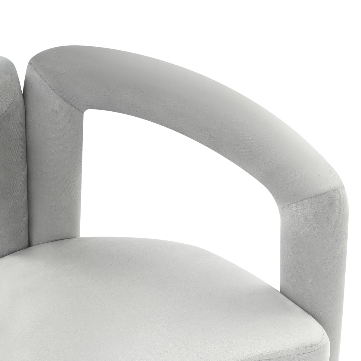 Gray Makeup Chair, Vanity Chair With Ergonomic Backrest, 220.46lbs Load Capacity Modern Upholstered Chair Carbon Steel Frame 60mm Thick High-Resilience Sponge Cushion For Bedroom Salon Nail Studio Living Room