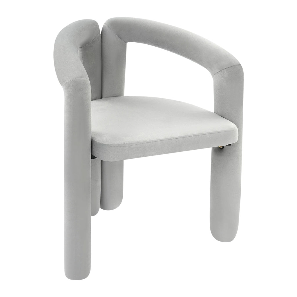Gray Makeup Chair, Vanity Chair With Ergonomic Backrest, 220.46lbs Load Capacity Modern Upholstered Chair Carbon Steel Frame 60mm Thick High-Resilience Sponge Cushion For Bedroom Salon Nail Studio Living Room