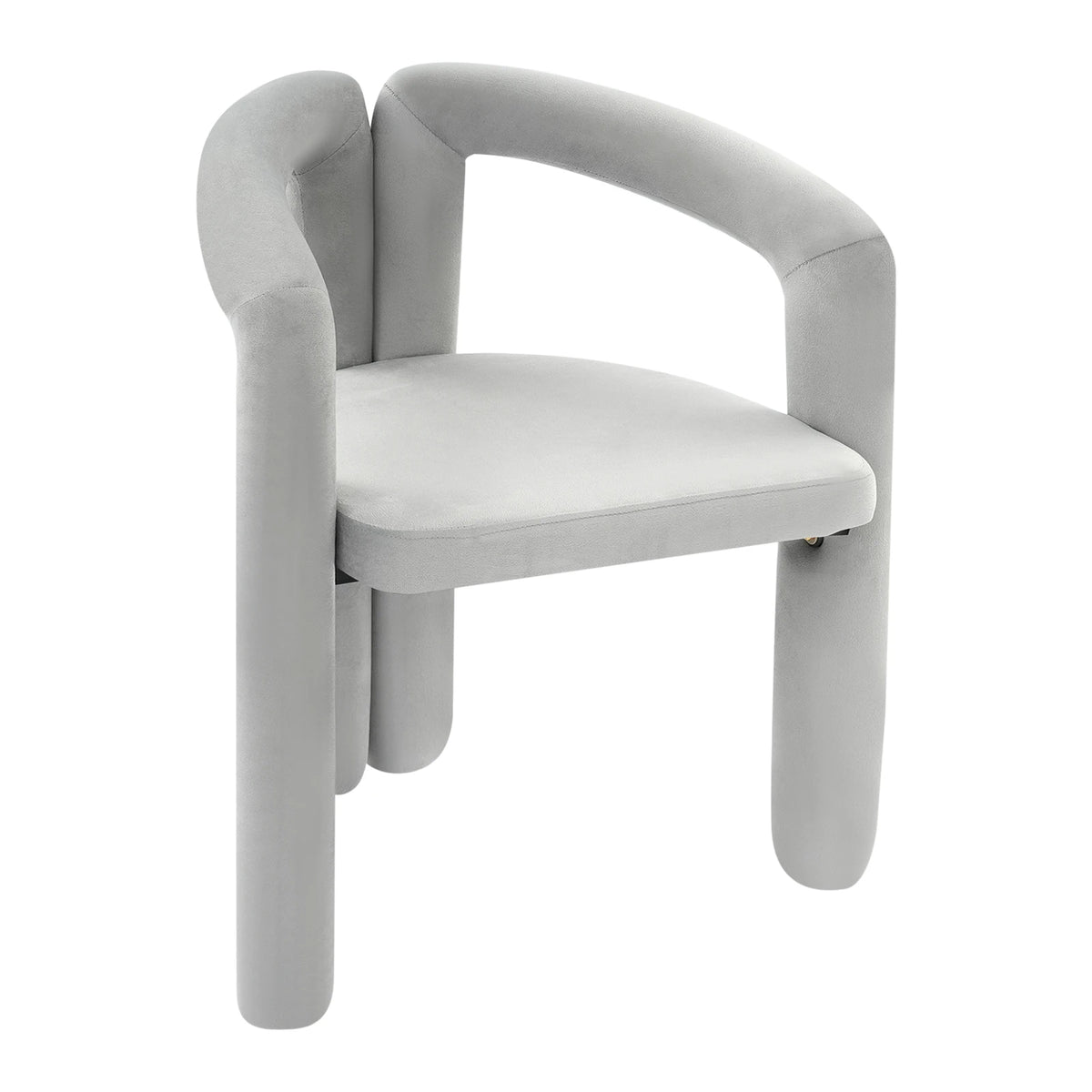 Gray Makeup Chair, Vanity Chair With Ergonomic Backrest, 220.46lbs Load Capacity Modern Upholstered Chair Carbon Steel Frame 60mm Thick High-Resilience Sponge Cushion For Bedroom Salon Nail Studio Living Room