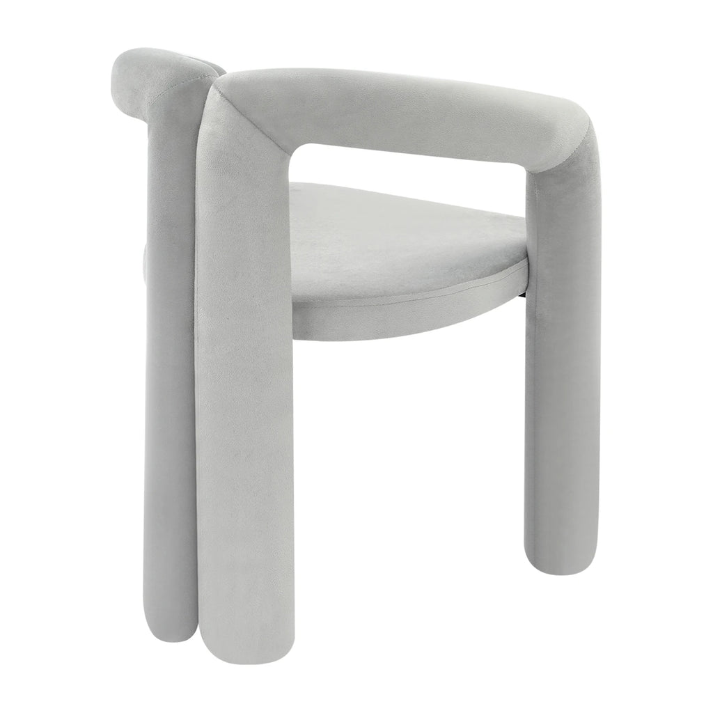 Gray Makeup Chair, Vanity Chair With Ergonomic Backrest, 220.46lbs Load Capacity Modern Upholstered Chair Carbon Steel Frame 60mm Thick High-Resilience Sponge Cushion For Bedroom Salon Nail Studio Living Room