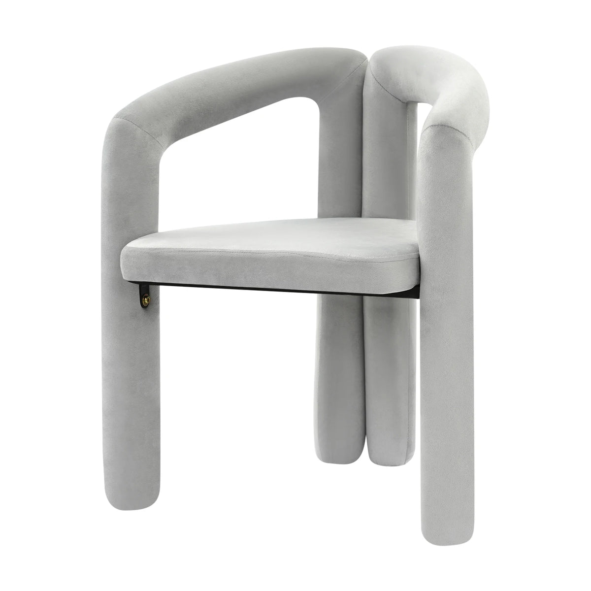 Gray Makeup Chair, Vanity Chair With Ergonomic Backrest, 220.46lbs Load Capacity Modern Upholstered Chair Carbon Steel Frame 60mm Thick High-Resilience Sponge Cushion For Bedroom Salon Nail Studio Living Room